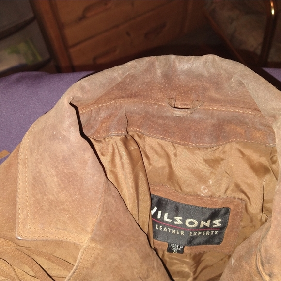 Wilson’s brown fringe leather coat small - Picture 9 of 14